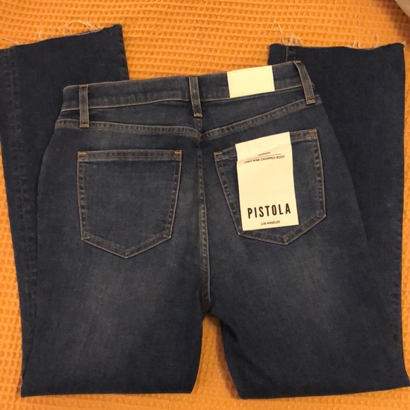 NWT Pistola Lennon High Rise Raw Hem Crop Bootcut Jeans - Picture 2 of 12